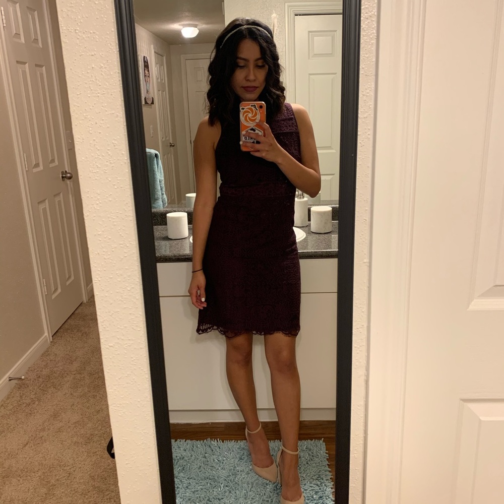 Loft outlet Dark purple lace dress